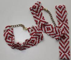 red and white bracelet