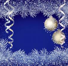 Festive border with ornaments and ribbons.